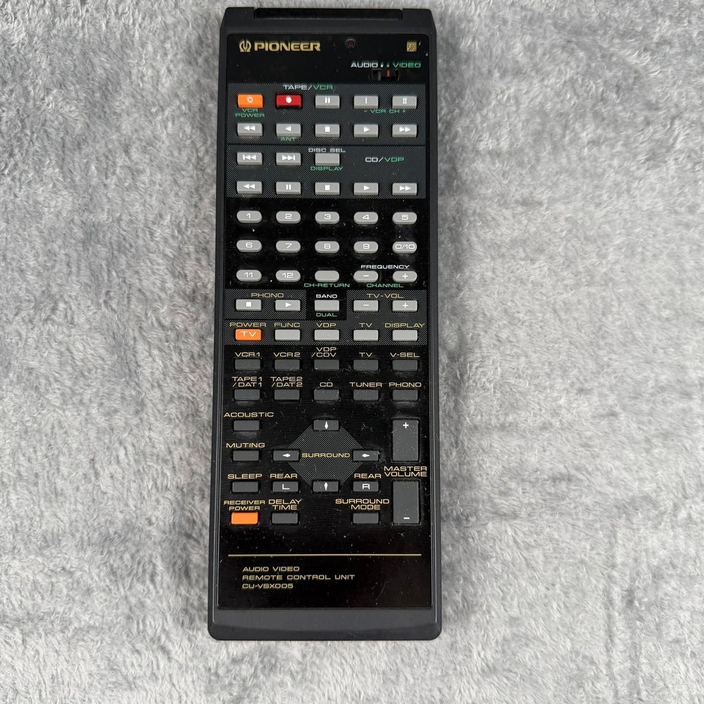Pioneer CU-VSX005 Audio Video Remote Control Unit Vintage Black Receiver Remote